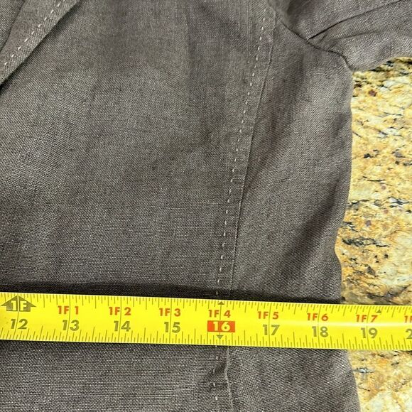 Eileen Fisher Irish Linen Lagenlook Button Closure Blazer In Taupe Size S - Picture 10 of 11